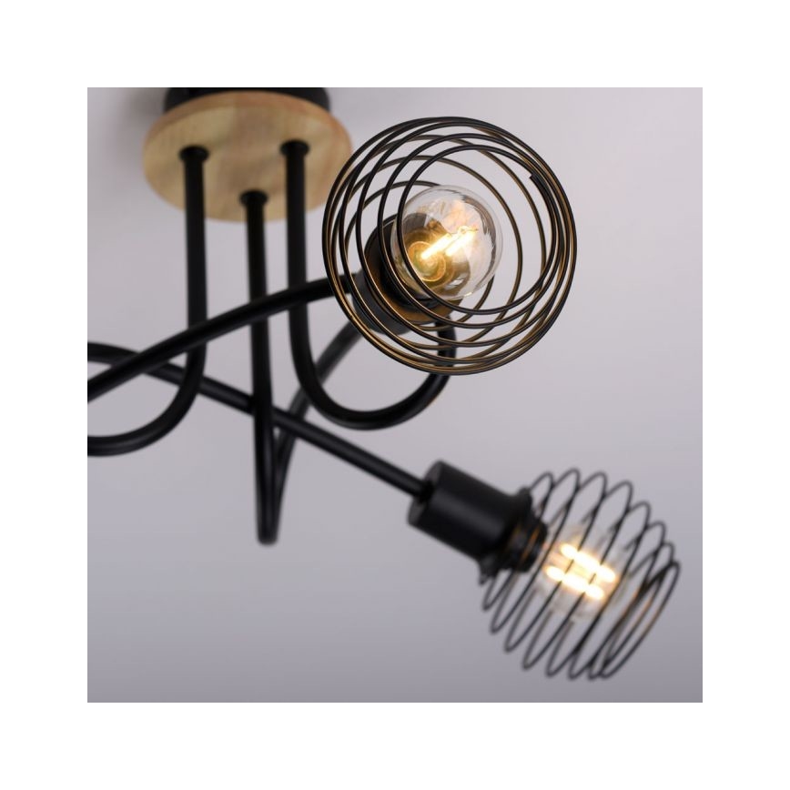 Leuchten Direkt 15923-79 - Bevestigde hanglamp EUGEN 3xE14/40W/230V eiken