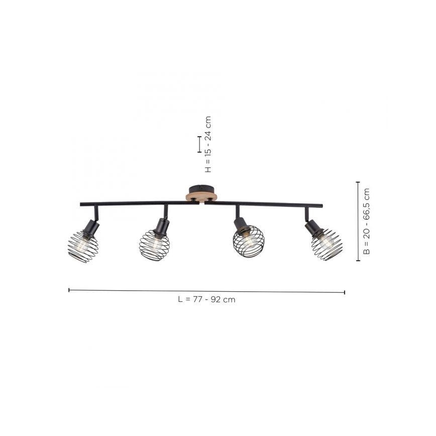 Leuchten Direkt 15924-79 - Spot EUGEN 4xE14/40W/230V eiken