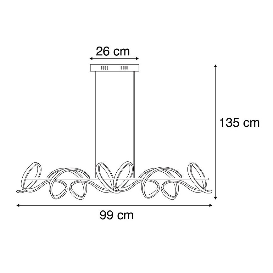 Leuchten Direkt 19033-21 - Dimbare LED Hanglamp aan een koord CURLS LED/40,8W/230V