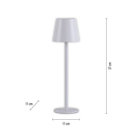 Leuchten Direkt 19250-16 - LED Buiten dimbare oplaadbare tafellamp EURIA LED/3W/5V 2600 mAh IP54 wit