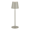 Leuchten Direkt 19250-40 - LED Dimbare Oplaadbare Buiten Tafellamp EURIA LED/3W/5V 2600 mAh IP54 grijs