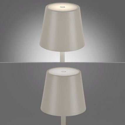 Leuchten Direkt 19250-40 - LED Buiten dimbare oplaadbare tafellamp EURIA LED/3W/5V 2600 mAh IP54 grijs