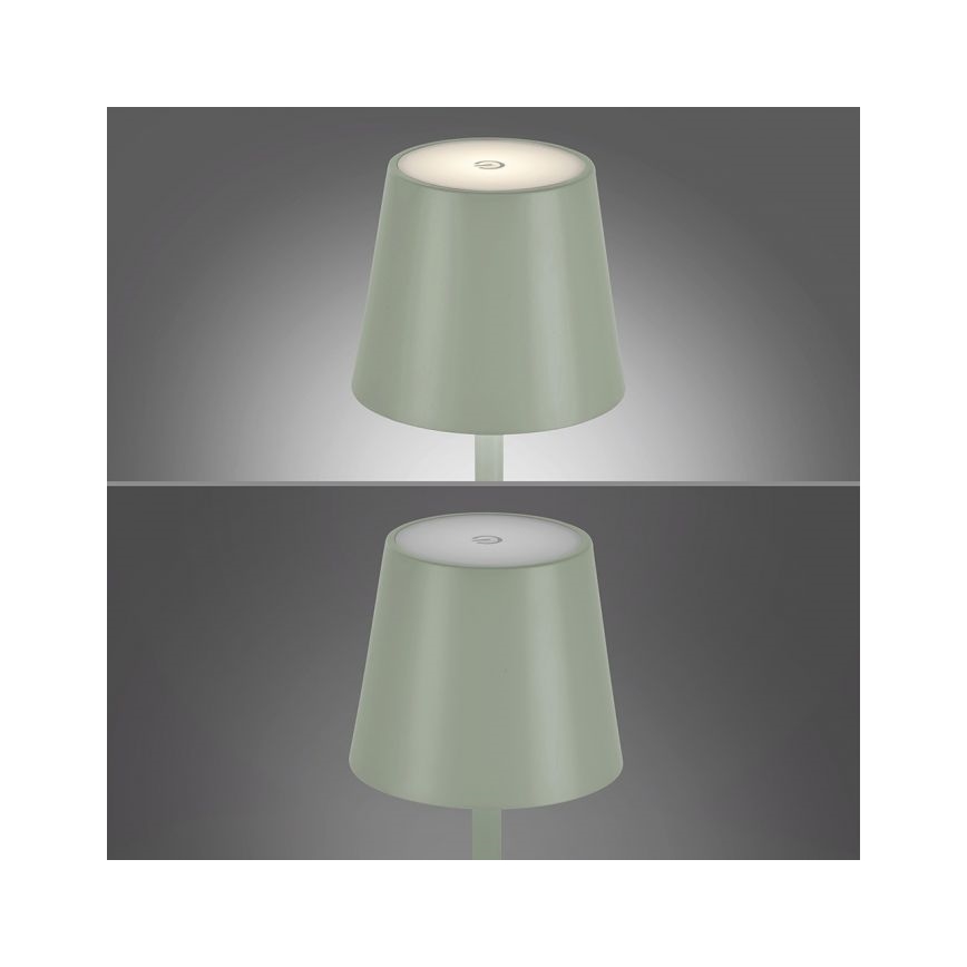 Leuchten Direkt 19250-43 - LED Buiten dimbare oplaadbare tafellamp EURIA LED/3W/5V IP54 groen
