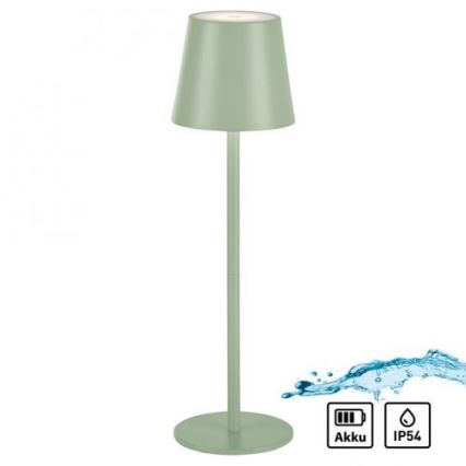 Leuchten Direkt 19250-43 - LED Buiten dimbare oplaadbare tafellamp EURIA LED/3W/5V IP54 groen