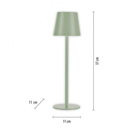 Leuchten Direkt 19250-43 - LED Buiten dimbare oplaadbare tafellamp EURIA LED/3W/5V IP54 groen