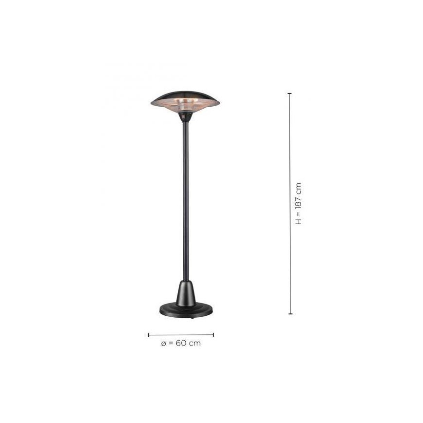 Leuchten Direkt 99501-18 - Verwarmingselement voor buiten GLOW 1500-3000W/230V 1,87 m IP34 zwart