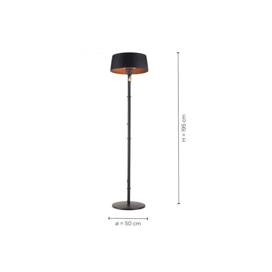 Leuchten Direkt 99507-18 - Verwarmingselement voor buiten GLOW 1500W/230V 1,95 m IP44 zwart