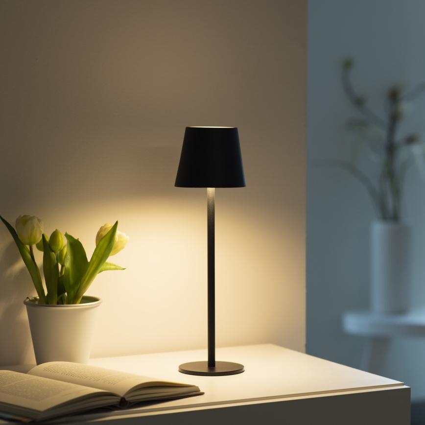 Leuchten Direkt 19250-18 - LED Buiten dimbare oplaadbare tafellamp EURIA LED/3W/5V 2600 mAh IP54 zwart