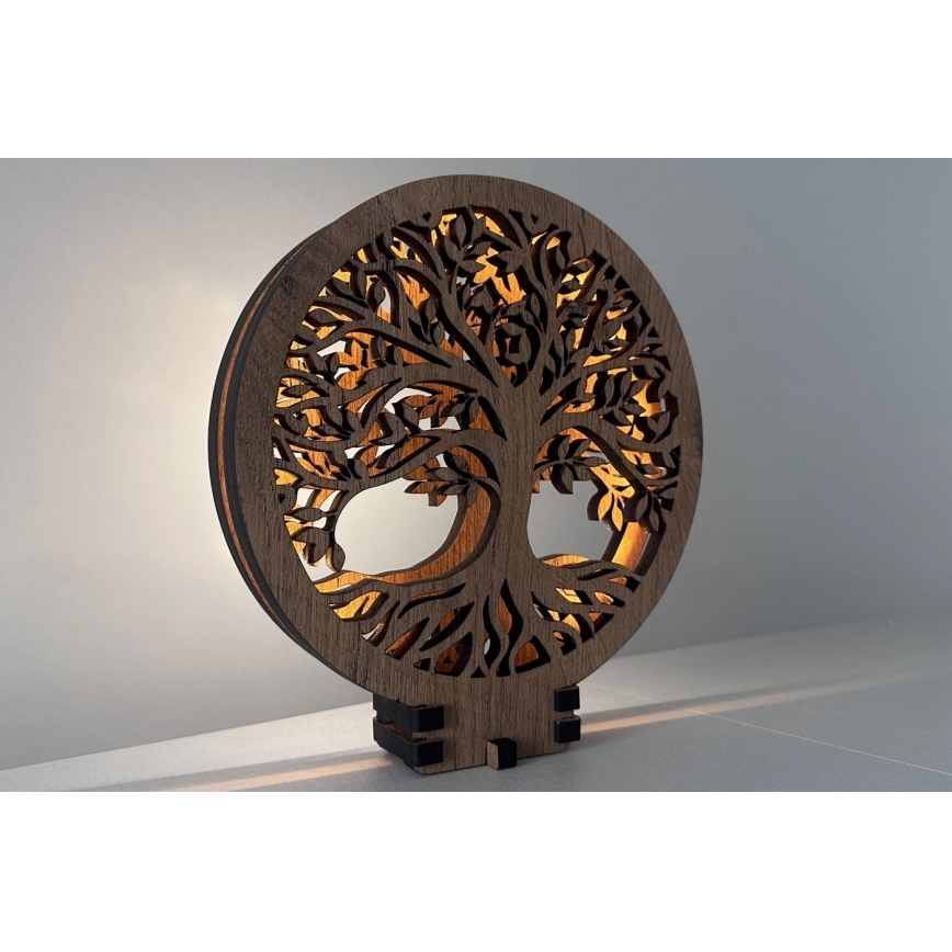 Li-Go 23577/DUB2 - Dimbare LED tafeldecoratie LED/12W/230V 20x22 cm eik/Levensboom