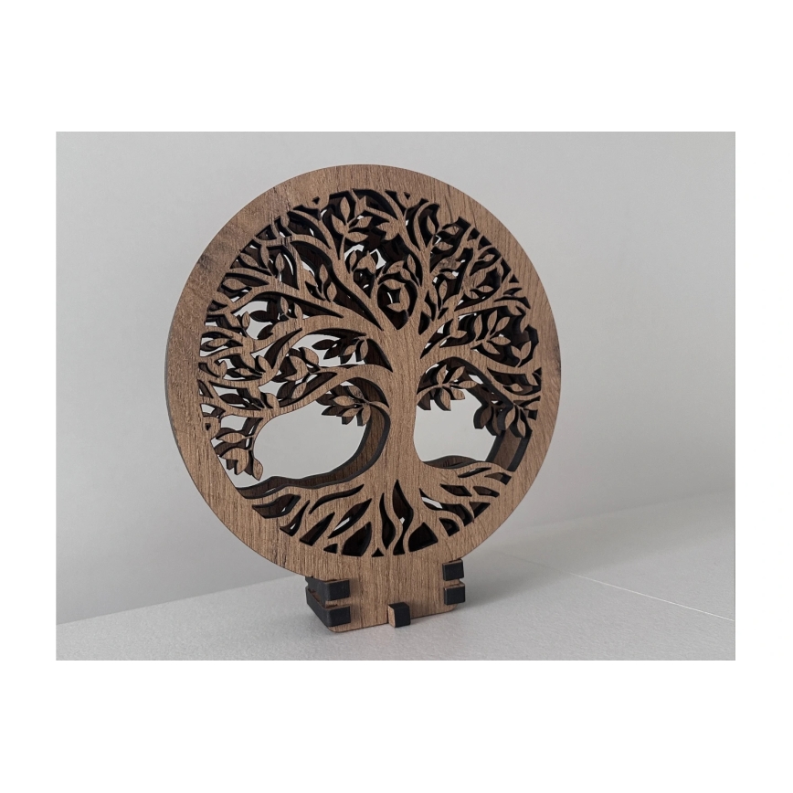 Li-Go 23577/DUB2 - Dimbare LED tafeldecoratie LED/12W/230V 20x22 cm eik/Levensboom