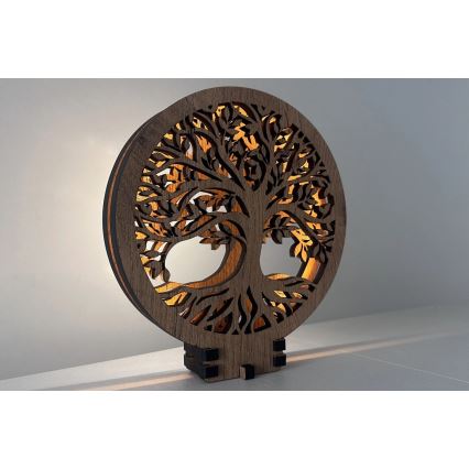 Li-Go 23577/DUB2 - Dimbare LED-tafeldecoratie LED/12W/230V 20x22 cm eik/Levensboom