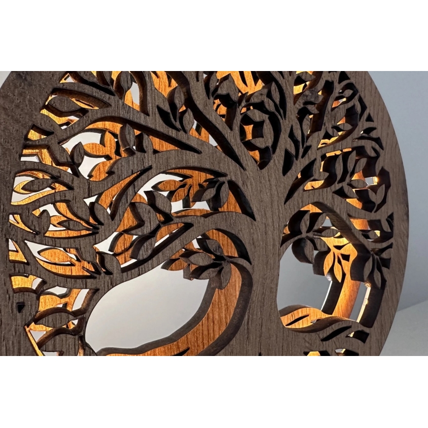 Li-Go 23577/DUB2 - Dimbare LED-tafeldecoratie LED/12W/230V 20x22 cm eik/Levensboom