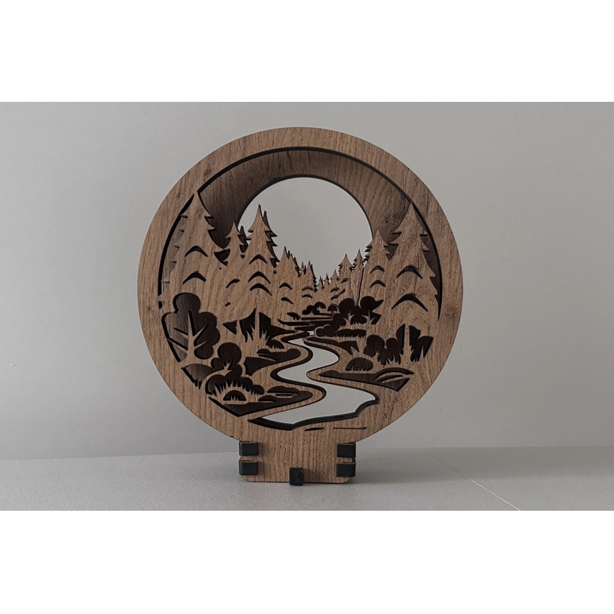 Li-Go 23580/DUB2 - Dimbare LED-tafeldecoratie LED/12W/230V 20x22 cm eiken/in het bos