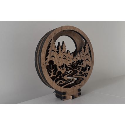 Li-Go 23580/DUB2 - Dimbare LED-tafeldecoratie LED/12W/230V 20x22 cm eiken/in het bos