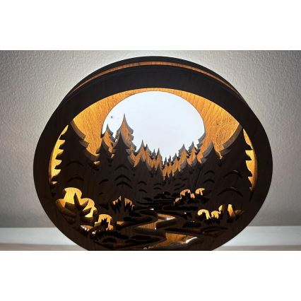 Li-Go 23580/DUB2 - Dimbare LED-tafeldecoratie LED/12W/230V 20x22 cm eiken/in het bos