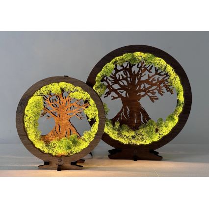 Li-Go 23604/DUB2 - LED-dimbare tafeldecoratie LED/12W/230V 20x22 cm eik/mos en boom