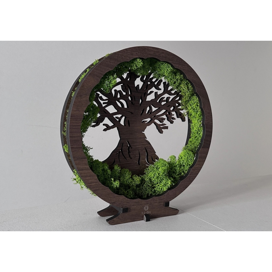 Li-Go 23604/DUB2 - LED-dimbare tafeldecoratie LED/12W/230V 20x22 cm eik/mos en boom