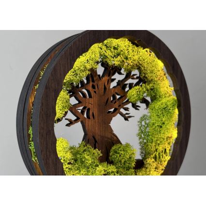 Li-Go 23604/DUB2 - LED-dimbare tafeldecoratie LED/12W/230V 20x22 cm eik/mos en boom