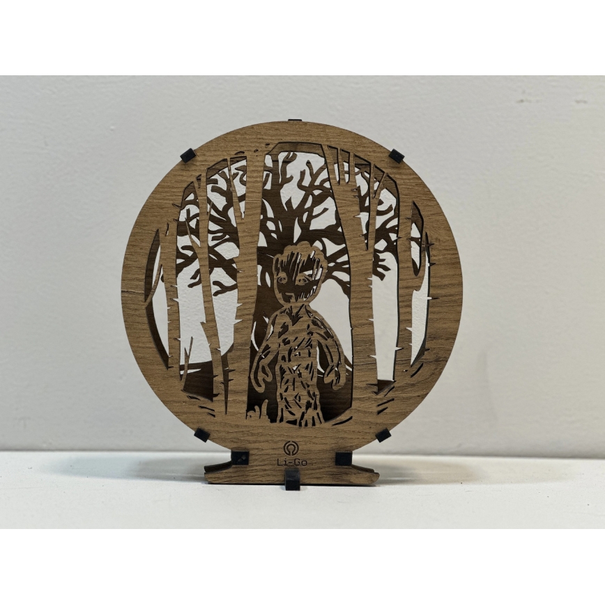 Li-Go 23613/DUB2 - Dimbare LED tafeldecoratie LED/12W/230V 20x22 cm eiken/Grut