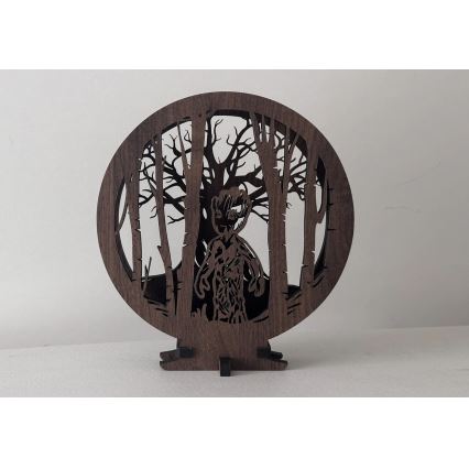 Li-Go 23613/DUB2 - Dimbare LED tafeldecoratie LED/12W/230V 20x22 cm eiken/Grut