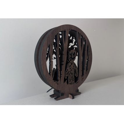 Li-Go 23613/DUB2 - Dimbare LED tafeldecoratie LED/12W/230V 20x22 cm eiken/Grut