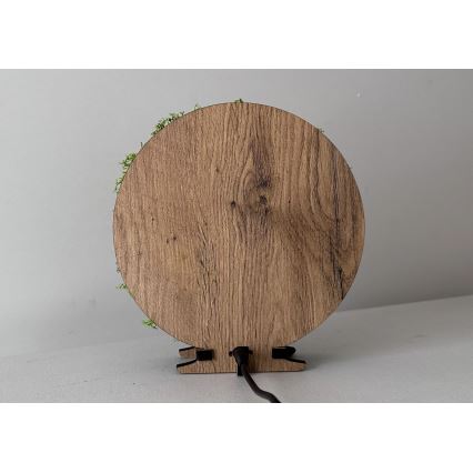 Li-Go 23622/DUB2 - Dimbare LED-tafeldecoratie LED/12W/230V 20x22 cm eiken/Kruis in mos