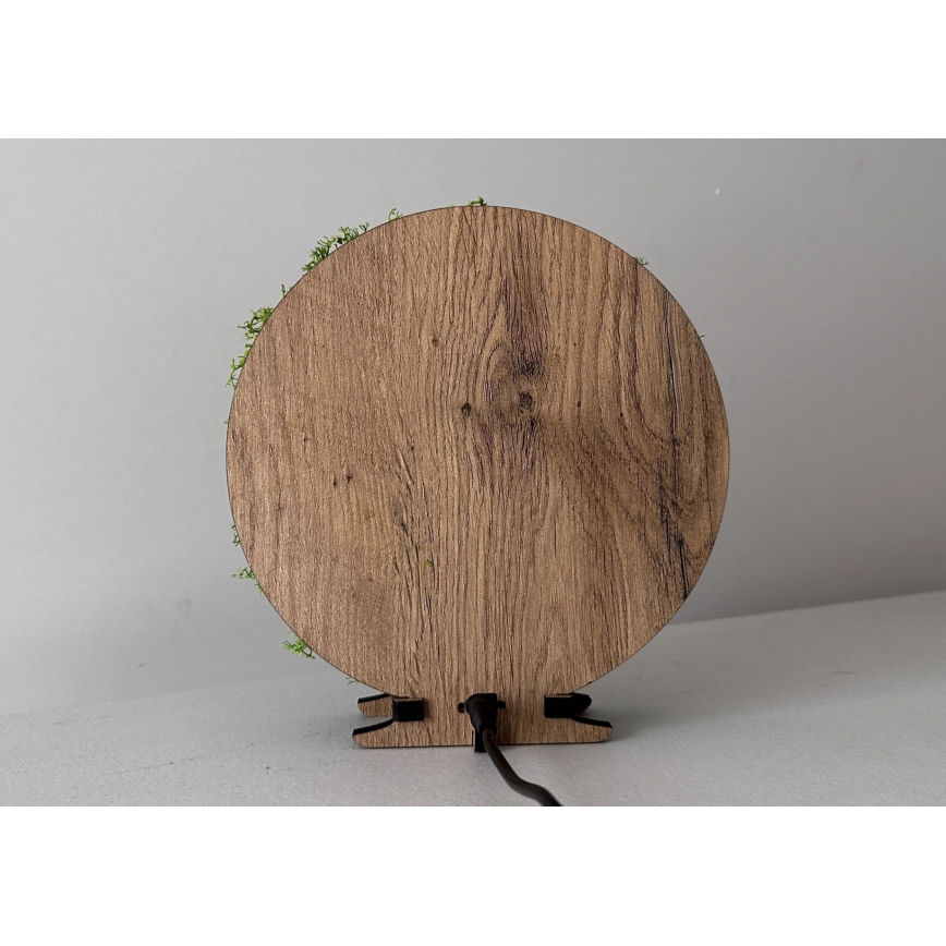 Li-Go 23622/DUB2 - Dimbare LED-tafeldecoratie LED/12W/230V 20x22 cm eiken/Kruis in mos