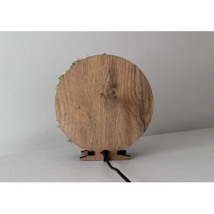 Li-Go 23625/DUB2 - dimbare LED-tafeldecoratie LED/12W/230V 20x22 cm eiken/mos-eekhoorn