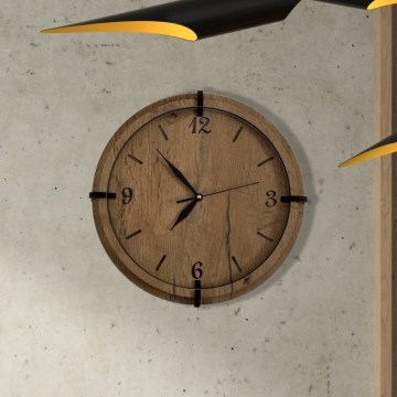 Li-Go 23628/DUB3 - LED-wandklok/1xAA Ø 32 cm licht eiken/Rond