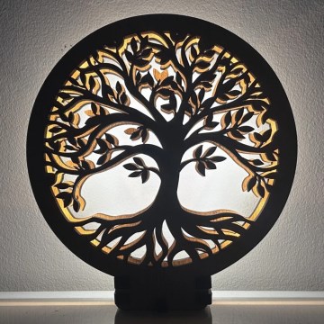 Li-Go 23648/DUB2 - Dimbare LED-tafeldecoratie LED/12W/230V 30x31 cm eiken/Levensboom