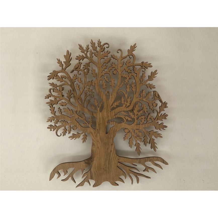 Li-Go 23673/DUB2 - Dimbare LED-wanddecoratie LED/10W/5V 20000 mAh 45x55 cm eiken + afstandsbediening