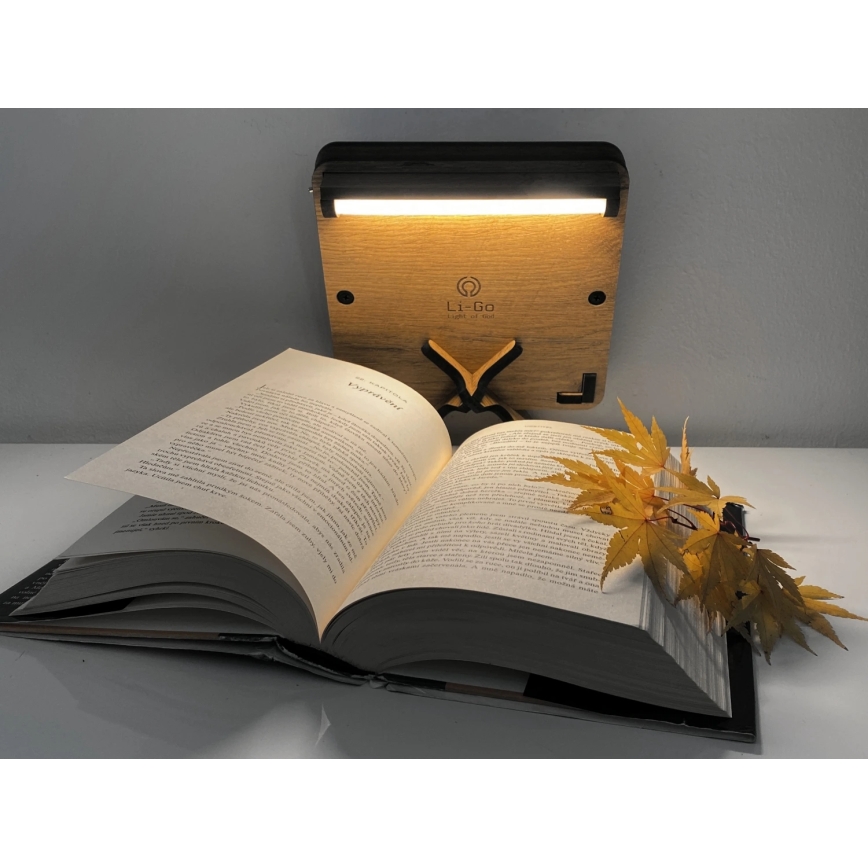 Li-Go 4070/DUB2 - LED tafeldecoratie LED/12W/230V 19x19 cm eik/paard