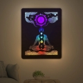 Li-Go 4421/A/4 - Dimbare LED wanddecoratie LED/10W/5V 30000 mAh 70x90 cm eik/chakra's