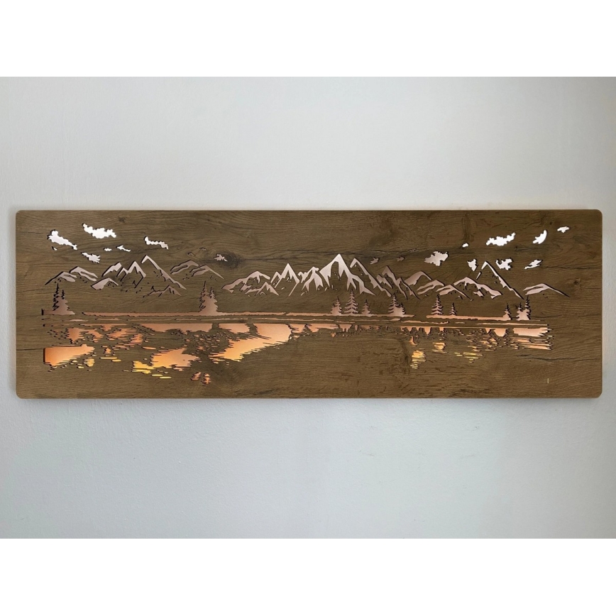 Li-Go 4778/A/4 - Dimbare LED-wanddecoratie LED/10W/5V 30000 mAh 120x40 cm eik/Meer