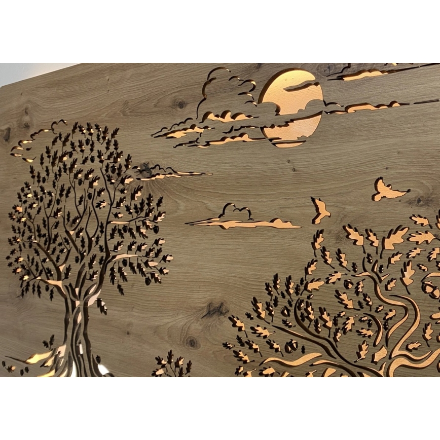 Li-Go 5307/DUB2 - Dimbare LED-wanddecoratie LED/24W/230V 120x60 cm eik/Drie eiken