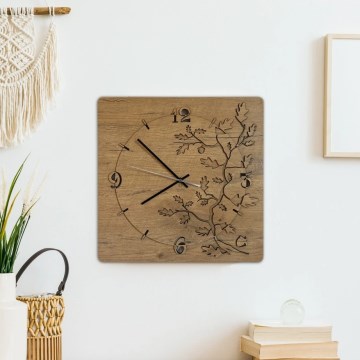 Li-Go 5499/DUB2 - Wandklok 1xAA 40x40 cm eiken