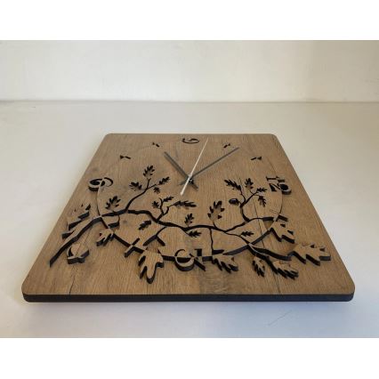 Li-Go 5499/DUB2 - Wandklok 1xAA 40x40 cm eiken