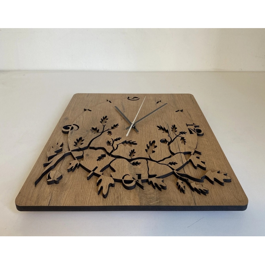 Li-Go 5499/DUB2 - Wandklok 1xAA 40x40 cm eiken