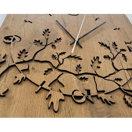 Li-Go 5499/DUB2 - Wandklok 1xAA 40x40 cm eiken