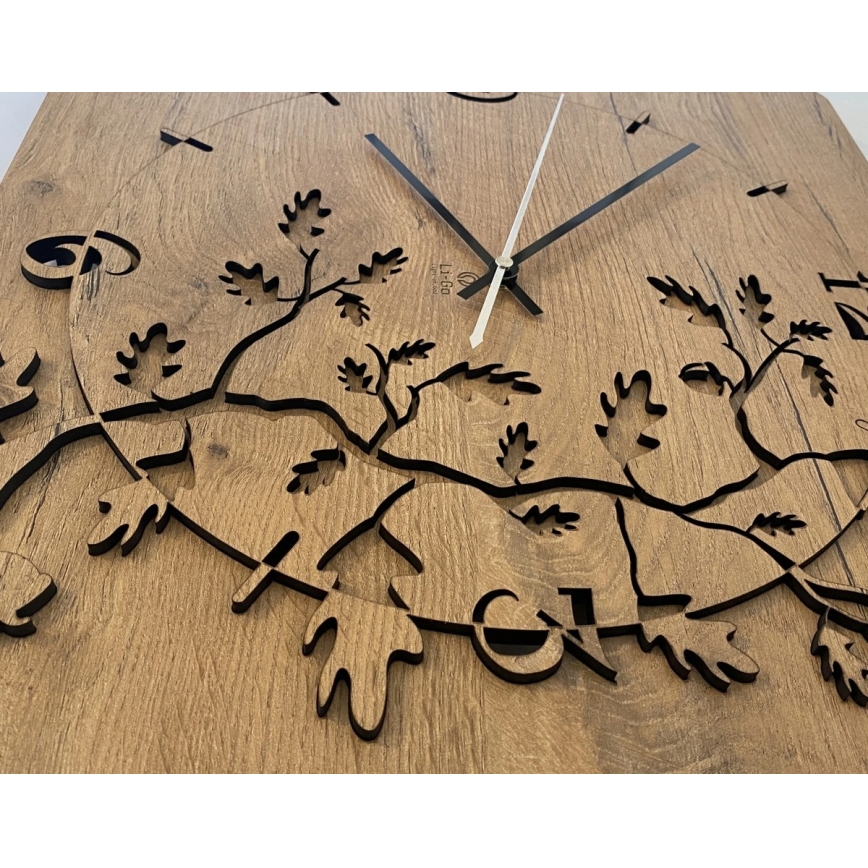 Li-Go 5499/DUB2 - Wandklok 1xAA 40x40 cm eiken