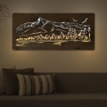 Li-Go 5589/A/DUB2 - Dimbare LED-wanddecoratie LED/10W/5V 30000 mAh 110x50 cm eiken/Bergen met vogels