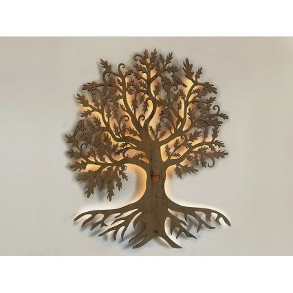 Li-Go 5729/DUB2 - LED wanddecoratie met bewegingssensor LED/10W/5V 90x110 cm eiken