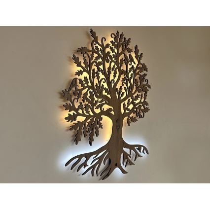 Li-Go 5729/DUB2 - LED wanddecoratie met bewegingssensor LED/10W/5V 90x110 cm eiken