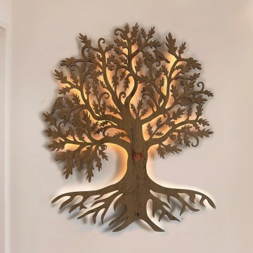 Li-Go 5742/DUB2 - Dimbare LED-wanddecoratie LED/10W/230V 90x110 cm eiken