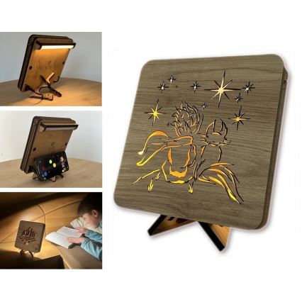 Li-Go 5788/DUB2 - LED tafeldecoratie LED/12W/230V 19x19 cm eiken/De Kleine Prins