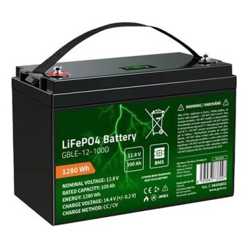 LiFePO4-accu met display 12,8 V / 100 Ah