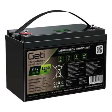 LiFePO4-accu met display 12,8V/100Ah