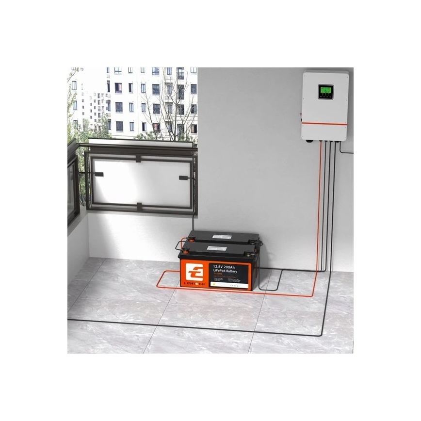 LiFePO4-accu voor zonne-energiesystemen 12,8V/200Ah IP66