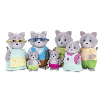 Li'l Woodzeez - Set met figuren DAINTYPAW kat familie