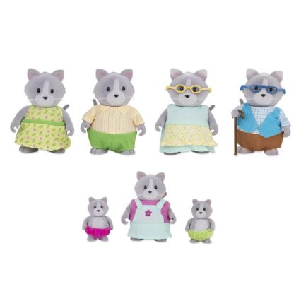 Li'l Woodzeez - Set met figuren DAINTYPAW kat familie